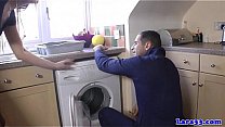 UK mature in stockings fucks repair man