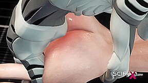 Sex with an alien in a spaceship. A sexy young blonde gets fucked by an alien