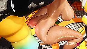 Fuck me hard. Sex with a sci-fi android in the lab